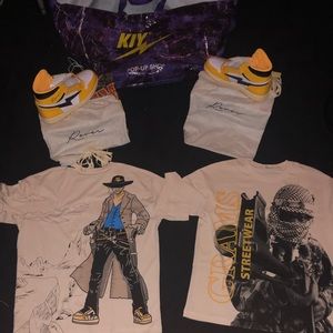 Send offers air kiys size 11.5 and medium shirts